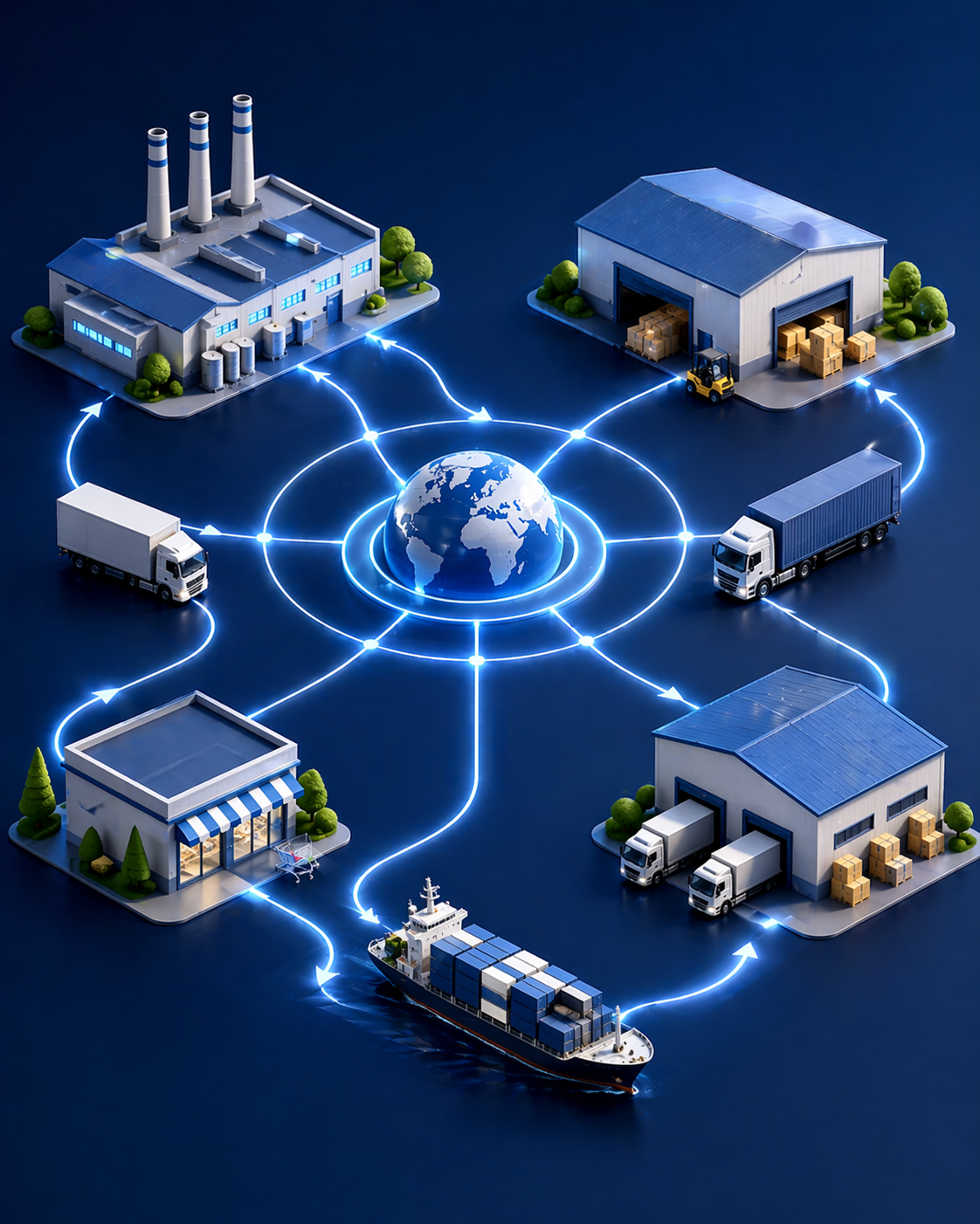 Supply chain visibility visualization using sales, production, and transportation data insights